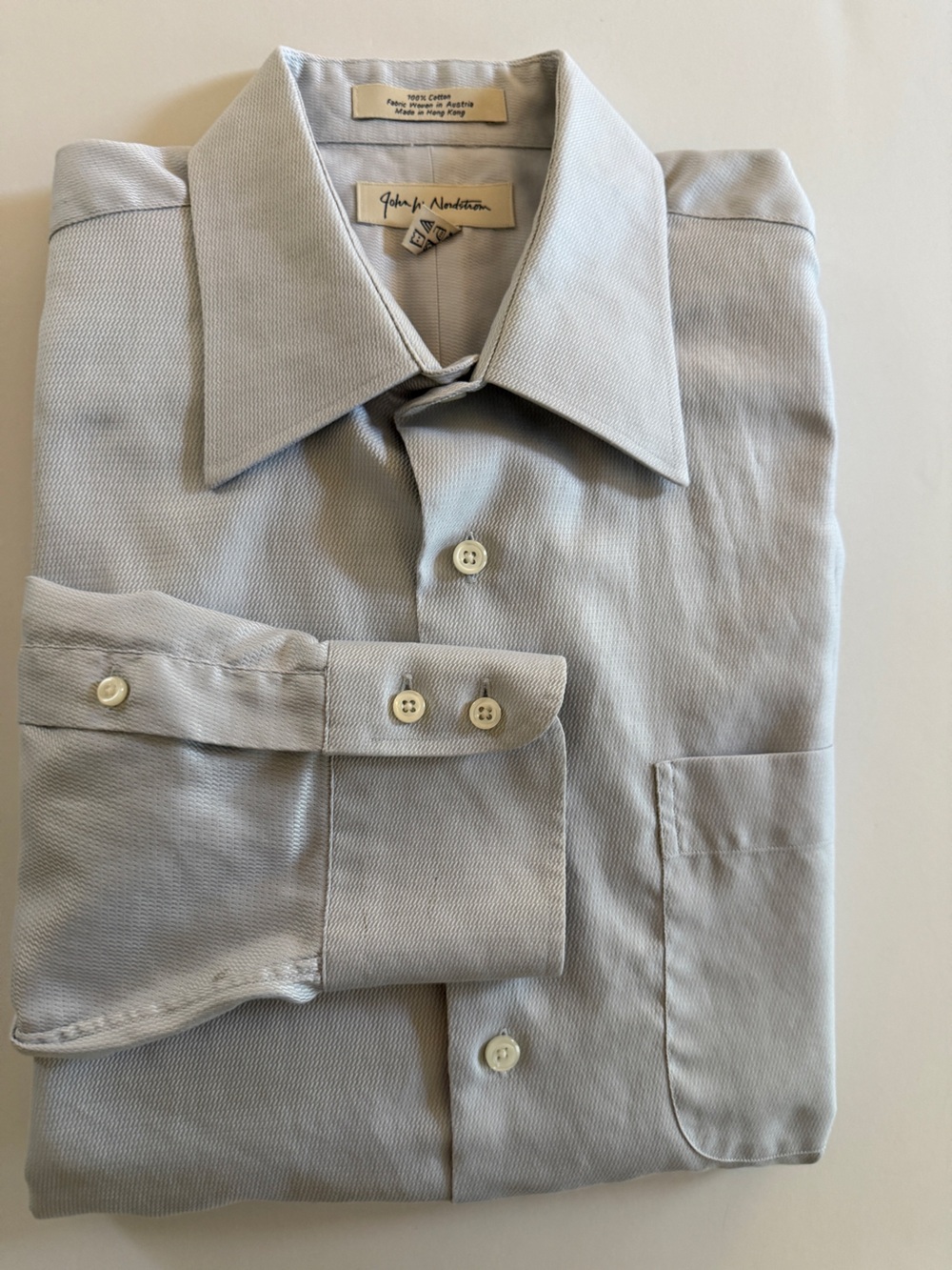 John W. Nordstrom Men’s Dress Shirt – Size 16½-35 – Light Blue Textured - Picture 12 of 13